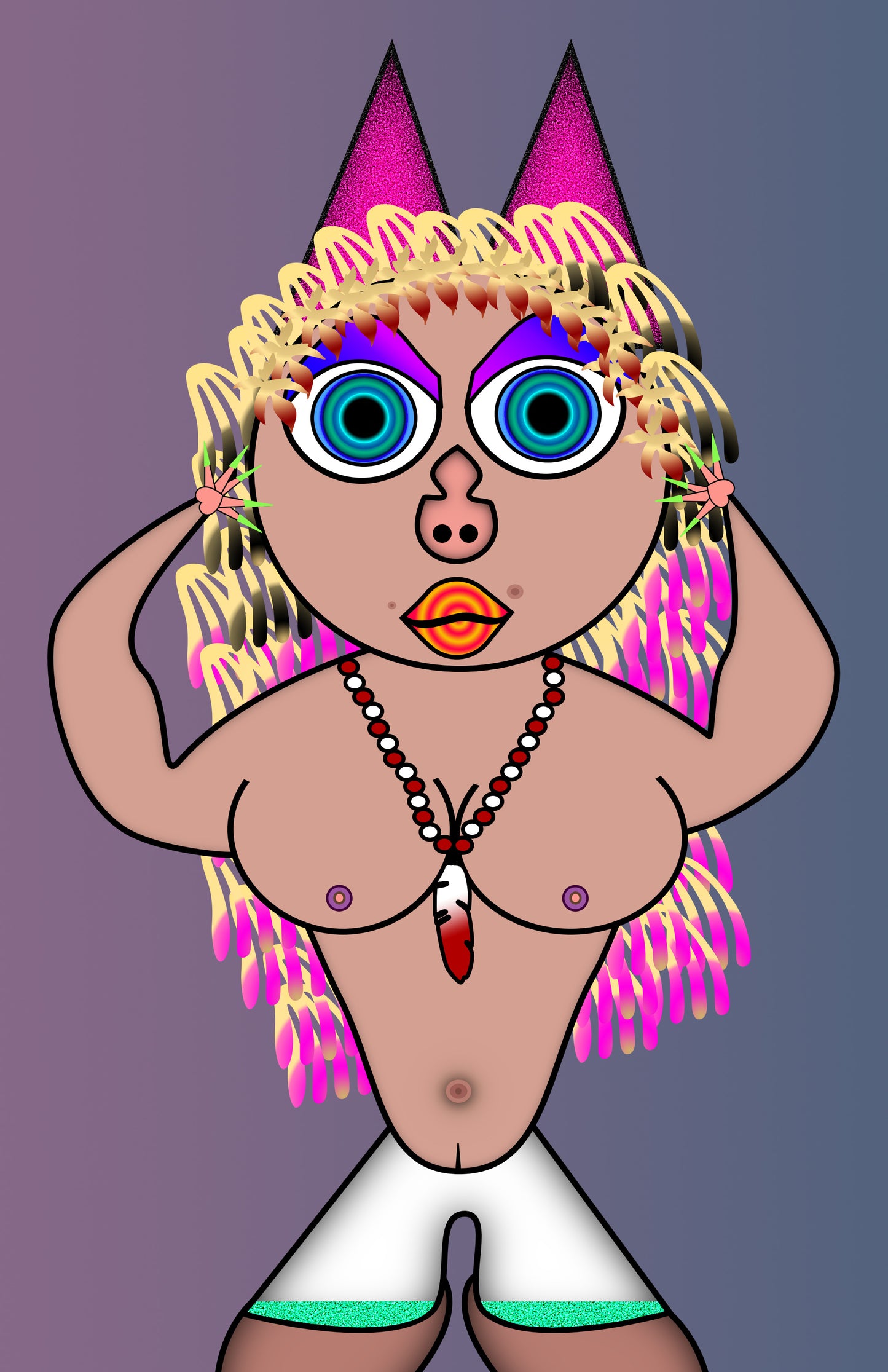 Cat Party Babe Archival Matte Print