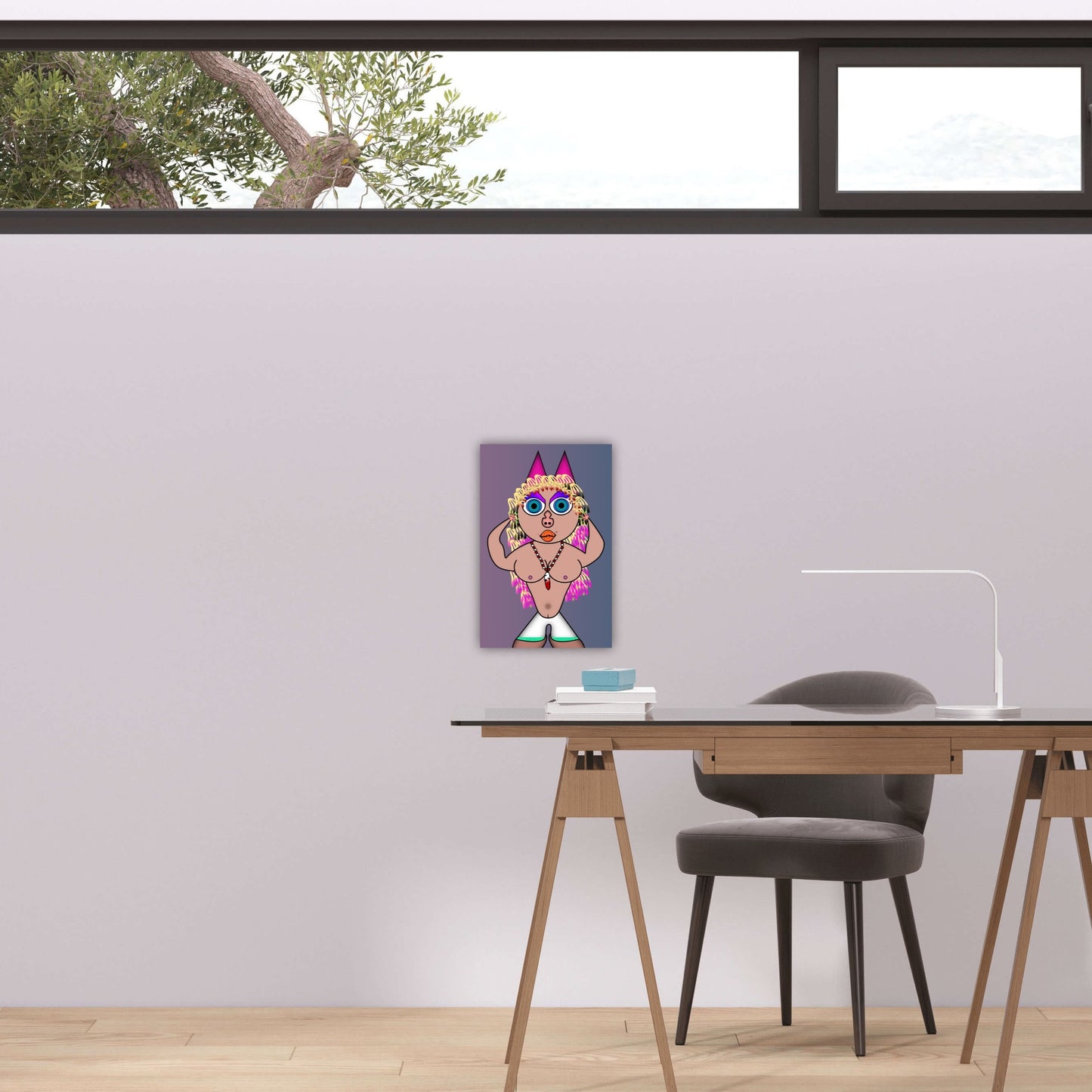 Cat Party Babe Metal Print