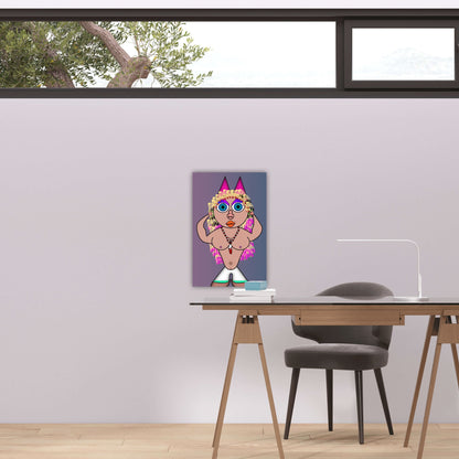 Cat Party Babe Metal Print