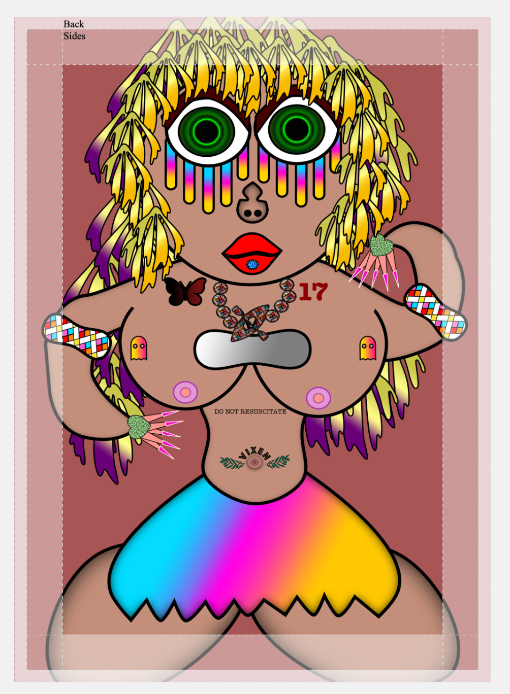 Rainbow Vixen Babe Canvas Print