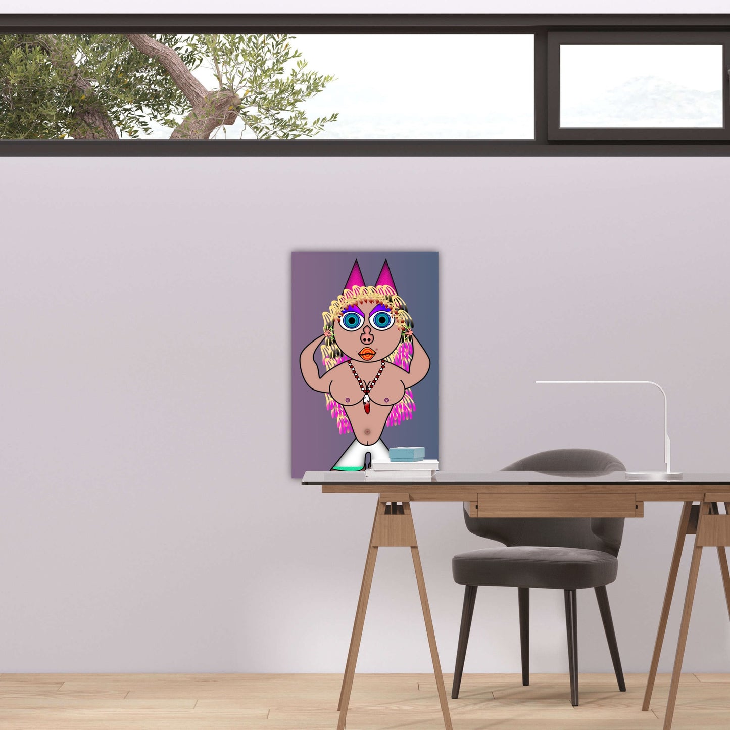 Cat Party Babe Metal Print