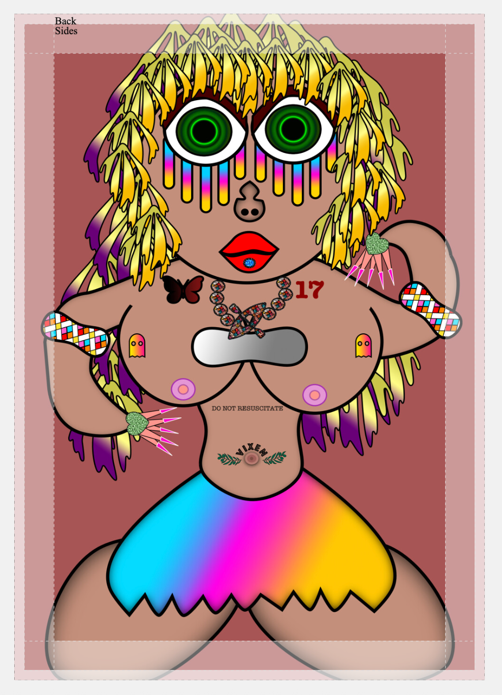 Rainbow Vixen Babe Canvas Print