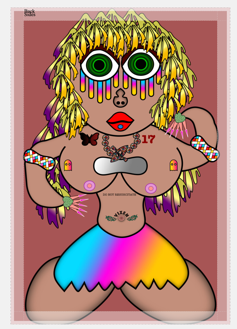Rainbow Vixen Babe Canvas Print